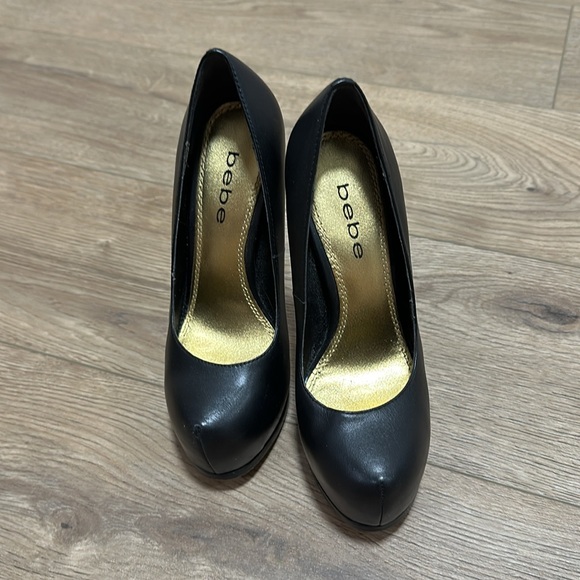 Bebe Platform Leather Heels Sz 5 - Picture 2 of 3